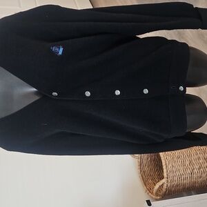 Mens VINTAGE IZOD Black  V- NECK Button-Up Cardigan, SIZE Small